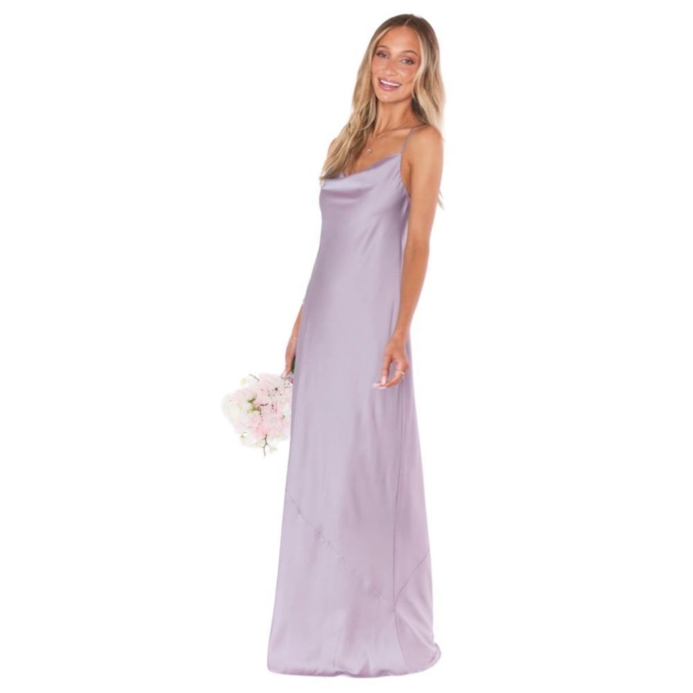 Show Me Your Mumu Tuscany Maxi Slip Dress in Silver Luxe Satin. Size XS. NWT!